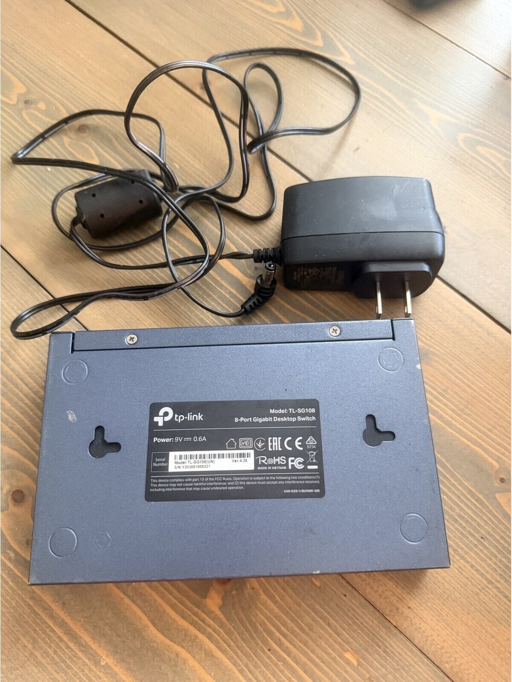 TP‑Link TL‑SG108 8‑Port Gigabit Desktop Switch Tested Working w/ Power Adapter